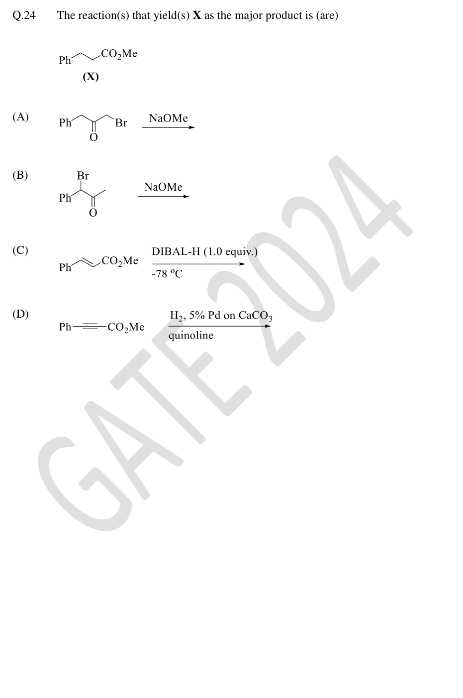 Target methyl cinnamate and four possible synthetic reactions.