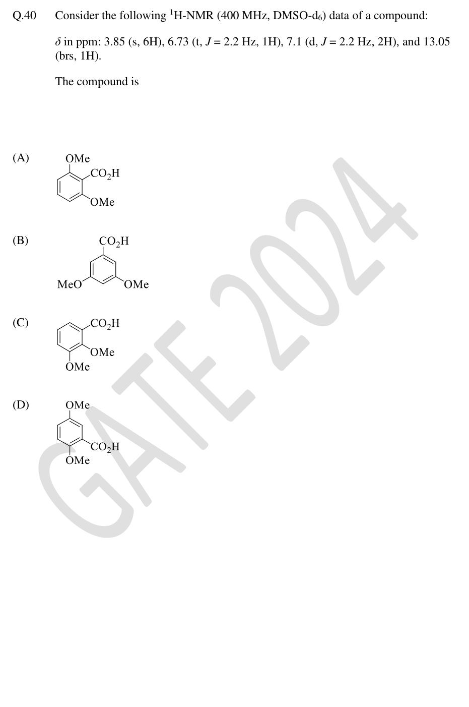 Four substituted benzoic acid structures.