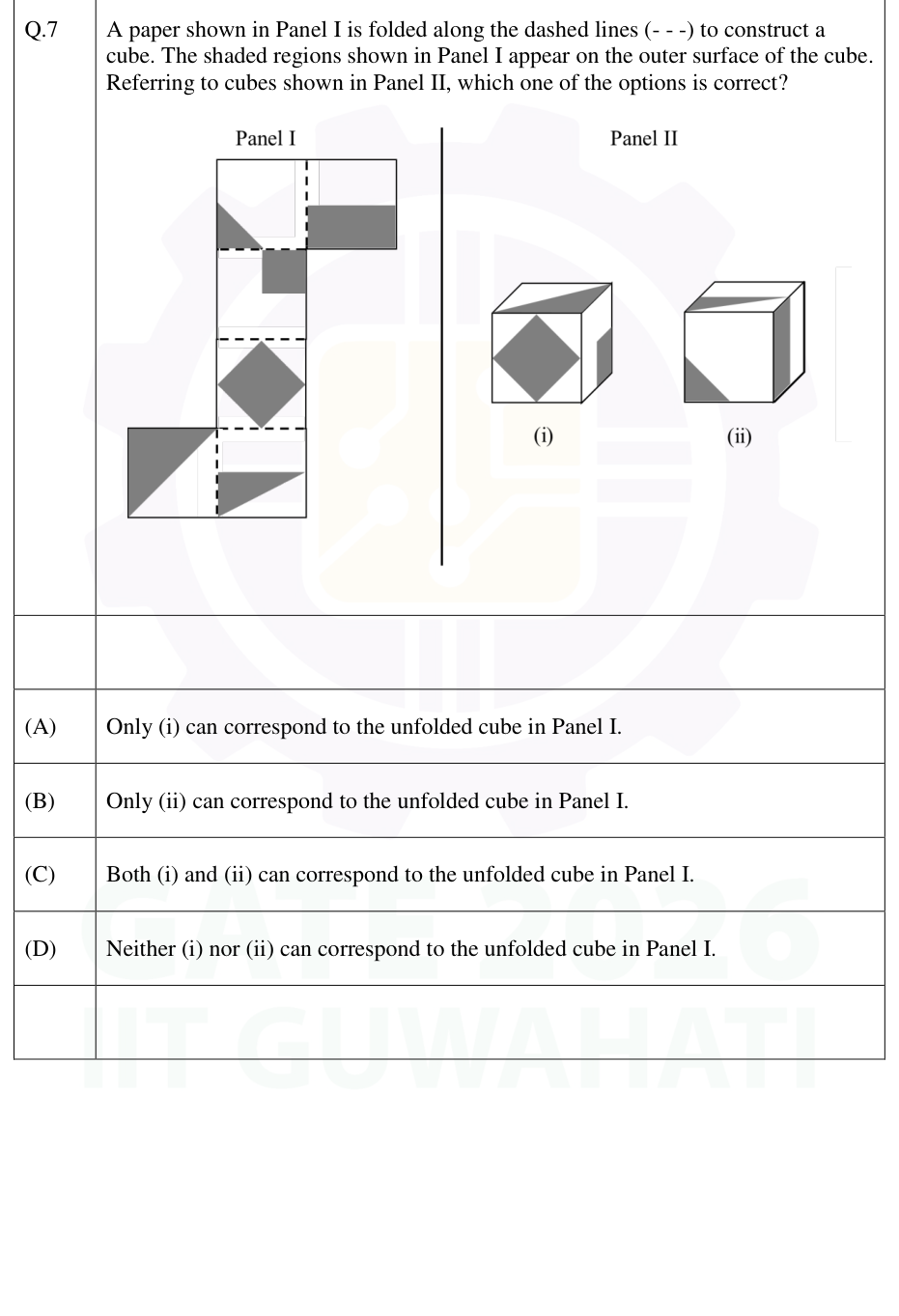 Shaded cube net and two proposed folded cubes.
