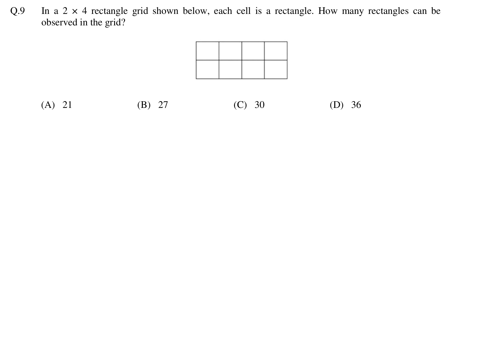 a grid of 2 rows and 4 columns of equal cells.