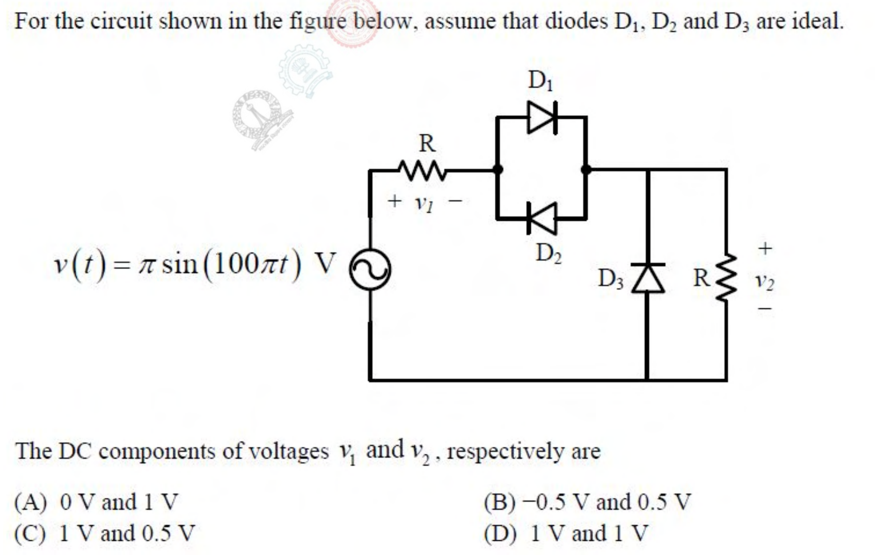 Diagram for GATE 2017 EE question 24