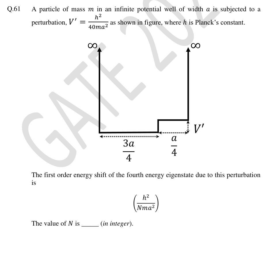 Infinite well with perturbation over the last quarter of its width.