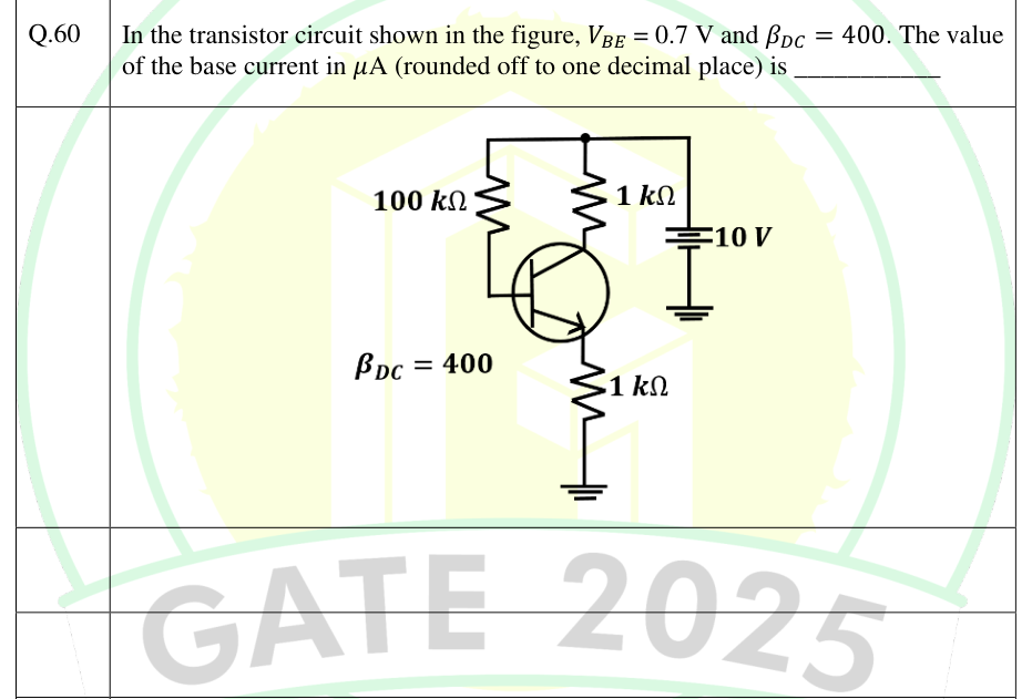 NPN transistor with 100 kΩ base resistor, 1 kΩ collector and emitter resistors, and 10 V supply.